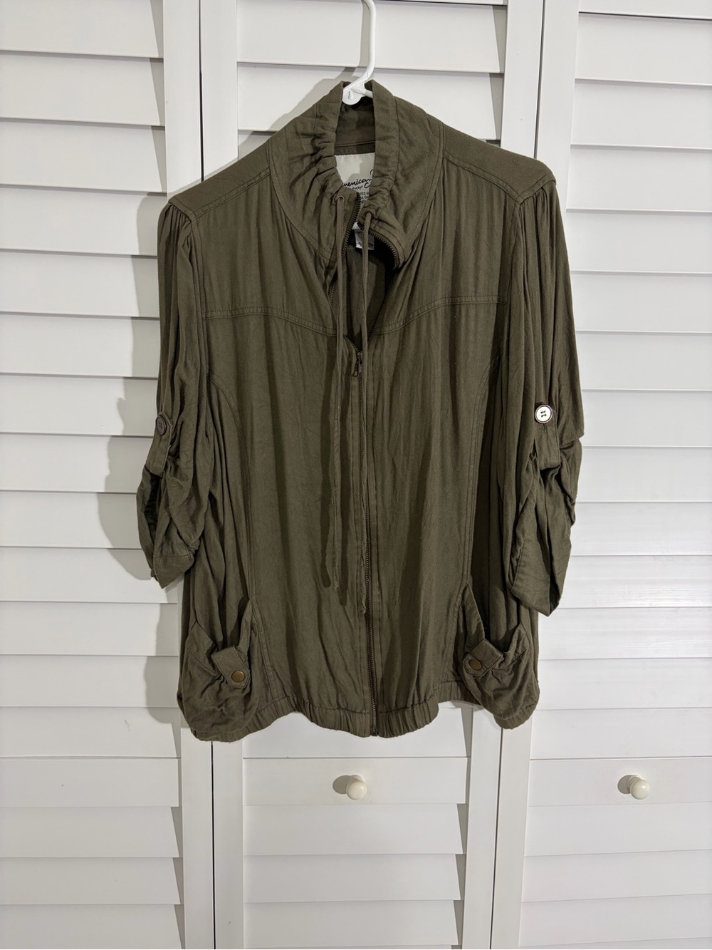 American Rag Olive Utility Drawstring Jacket